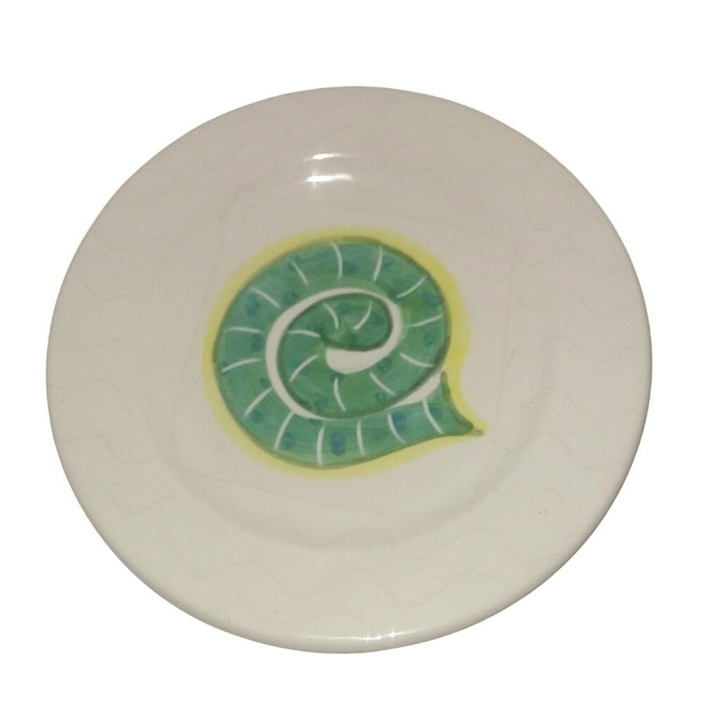 Vtg Italy Painted Set/3 Plates Fish Sea Horse Nautilus 8.5" Cristina Fortini - Picture 4 of 10